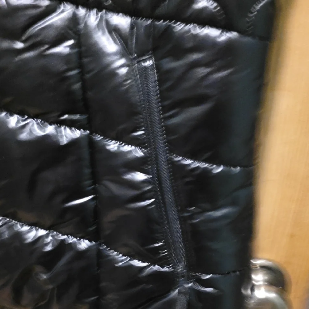 Talbots Shiny Black Quilted Vest - Picture 9 of 11